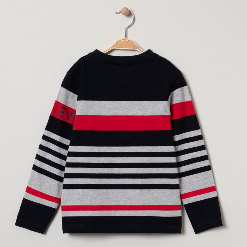 T-shirt manches longues en jersey lourd à rayures 