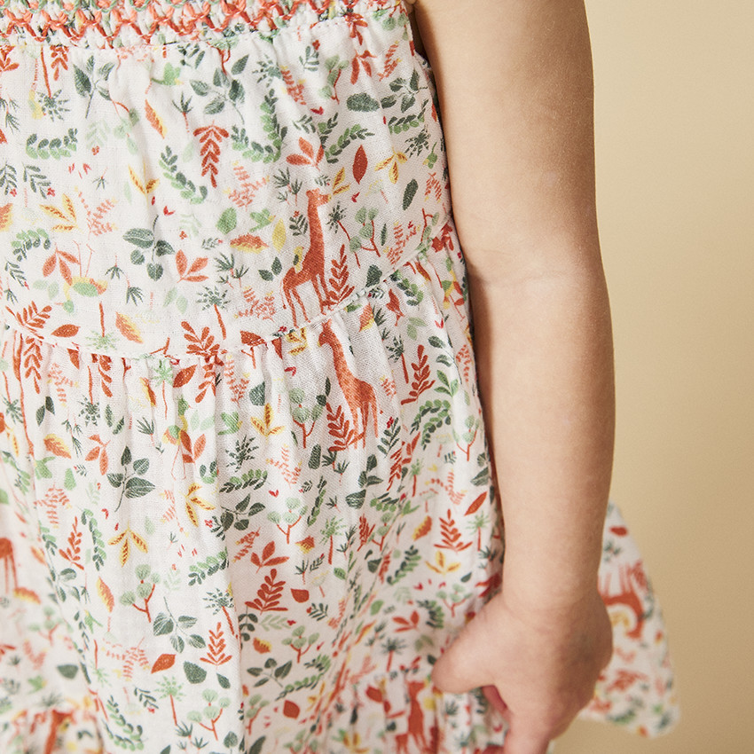 Σετ φόρεμα + κορδέλα με floral σχέδιο για bebe κορίτσι 