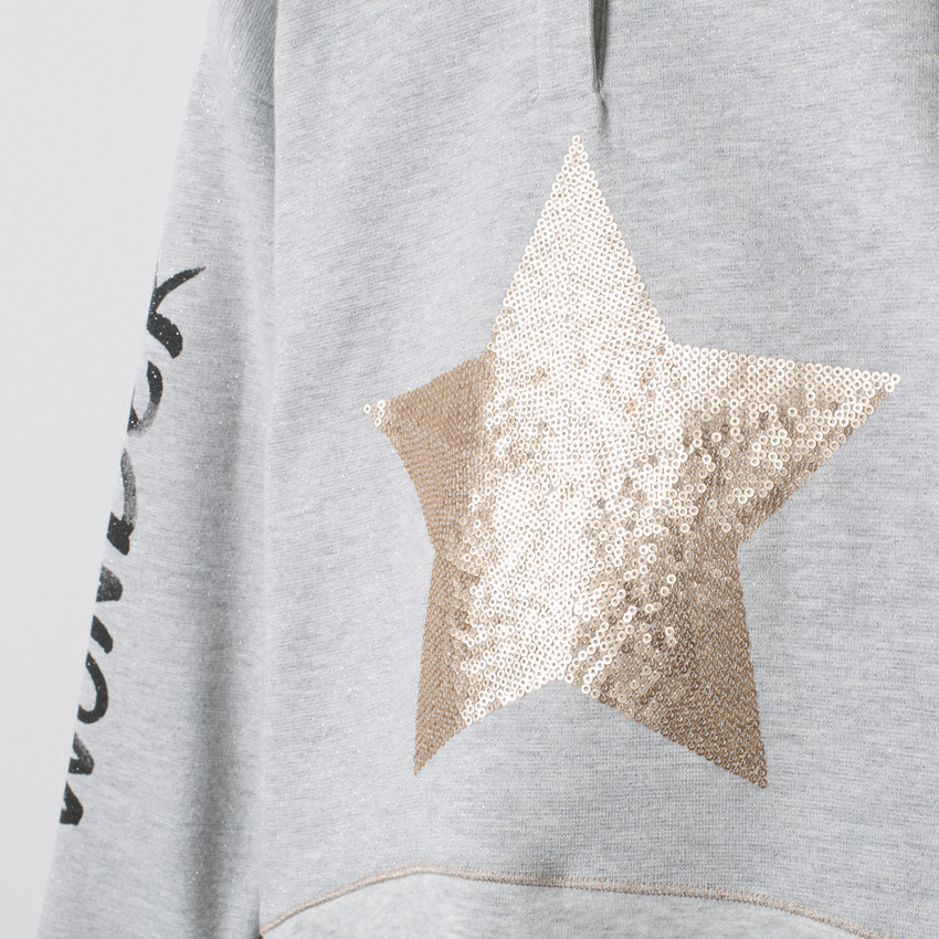 Jogging en molleton avec sweat motif étoile en sequins 