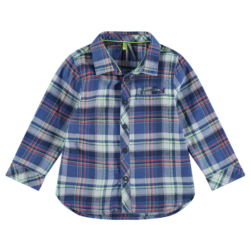 Μακρυμάνικο καρό πουκάμισο από φανέλα 