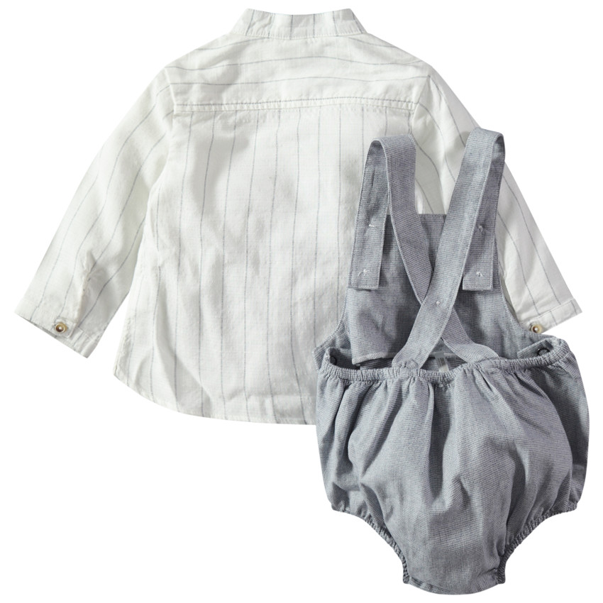 Σύνολο ριγέ πουκάμισο και βαμβακερή ολόσωμη φουφούλα 