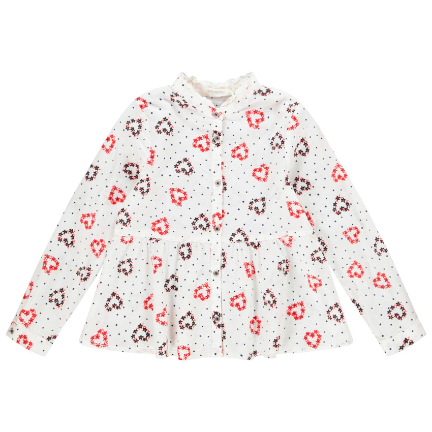 Chemise manches longues imprimée pour enfant fille 