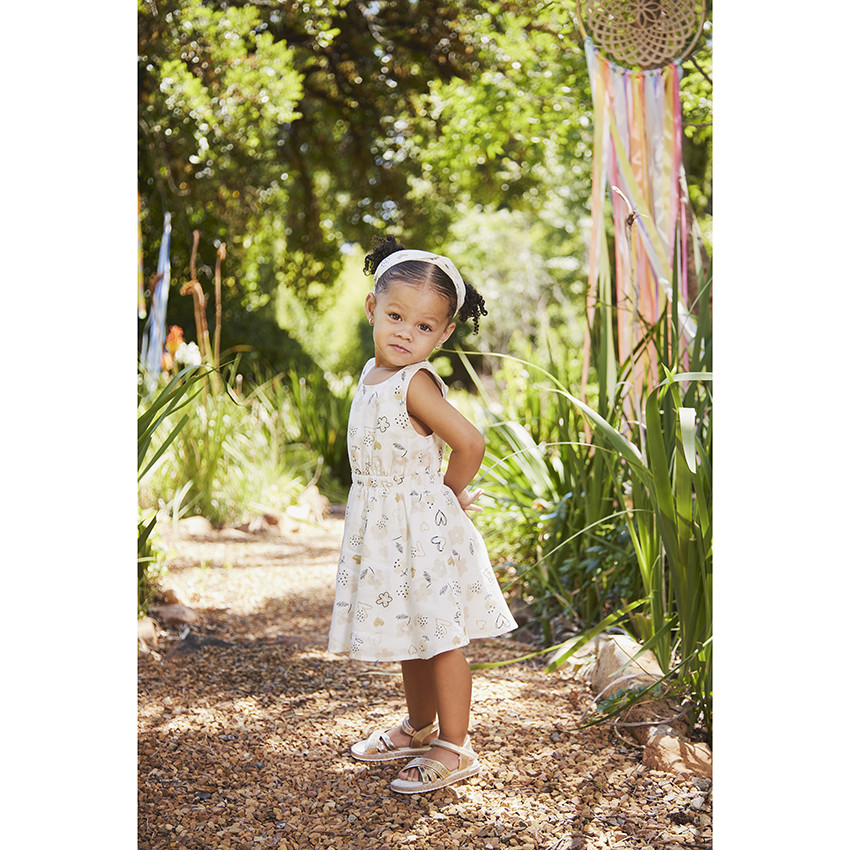 Φόρεμα γιορτής από σατέν με φαντεζί σχέδιο για μωρό κορίτσι 