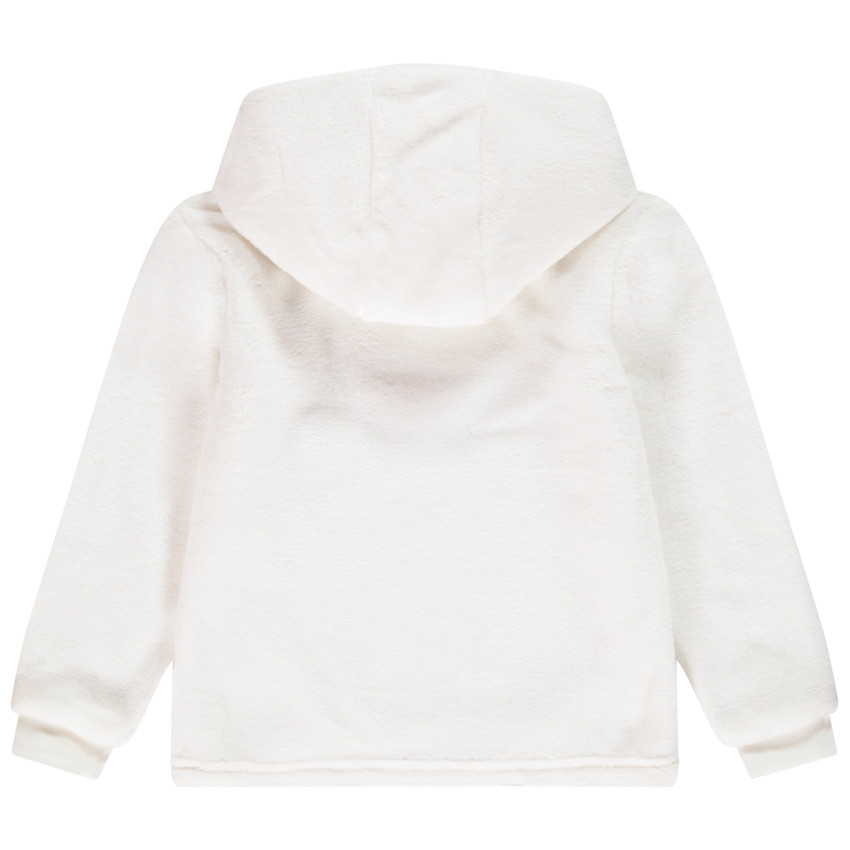 Φούτερ με κουκούλα sherpa με καρδιά με παγιέτες για κορίτσι 