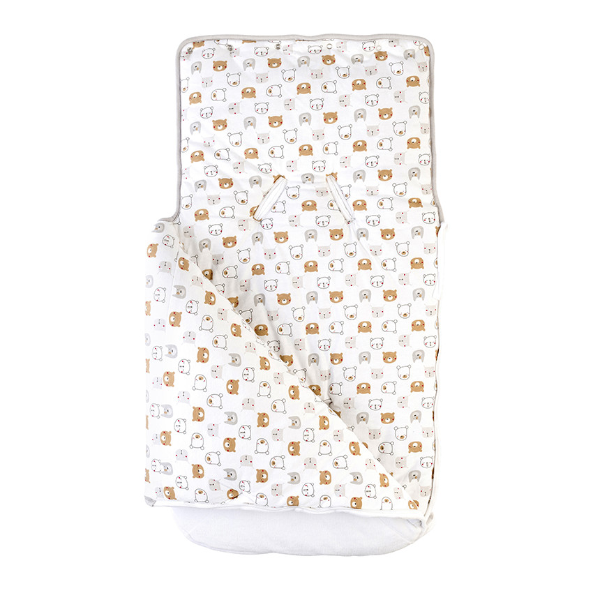 Βελουτέ υπνόσακος με κεντημένα αρκουδάκια 