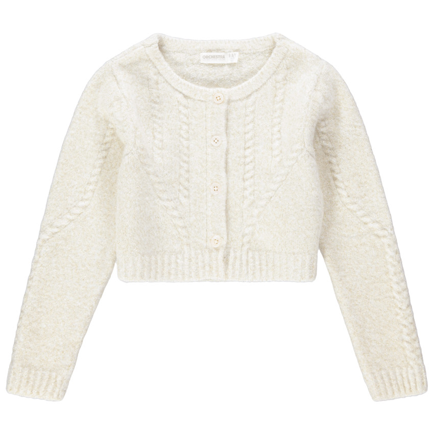 Πλεκτή ζακέτα με γυαλιστερό νήμα για μελανζέ όψη  