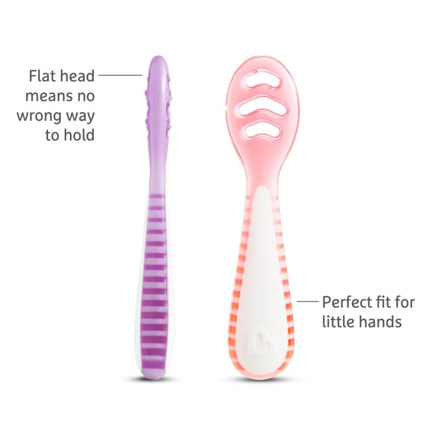 Munchkin Gentle Dip Multistage First Spoons 3 Τεμάχια - Μωβ / Ροζ 