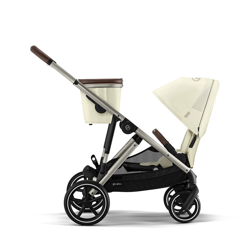 Καρότσι Gazelle S μονό/διπλό με στέλεχος σε χρώμα ταουπ και κάθισμα Seashell Beige 