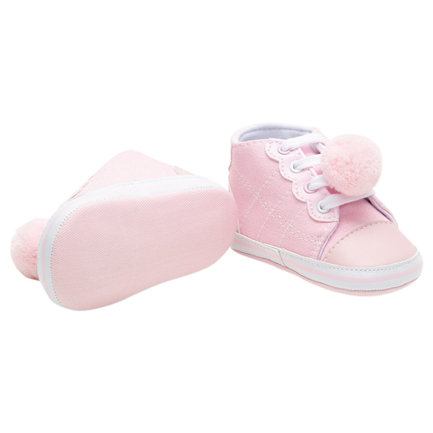 Αθλητικά παπούτσια από ύφασμα με κορδόνια και φιόγκο για bebe κορίτσι 