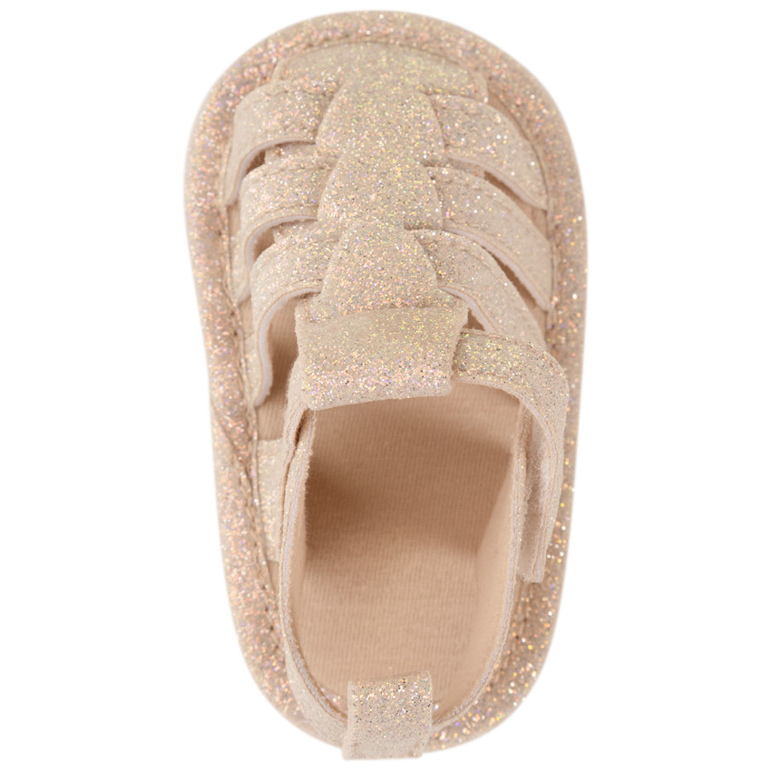 Σανδάλια κλειστά με glitter και σκρατς για μωρό κορίτσι 