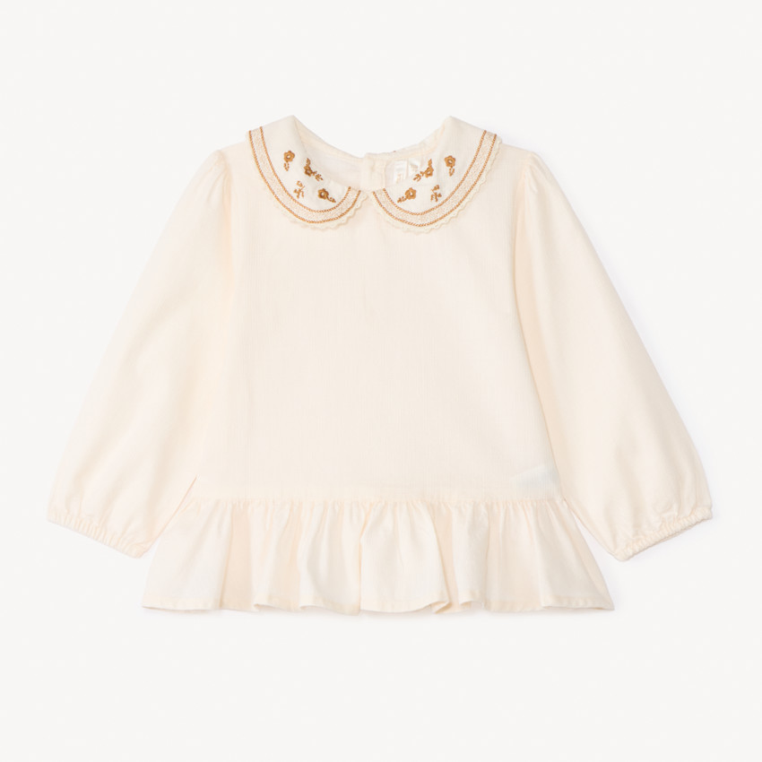 Μπλουζάκι με κολάρο κλαουντίνα για κορίτσι μωρού 