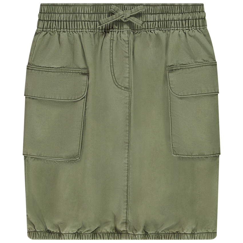 Φούστα effet smocké με τσέπες cargo για κορίτσι 
