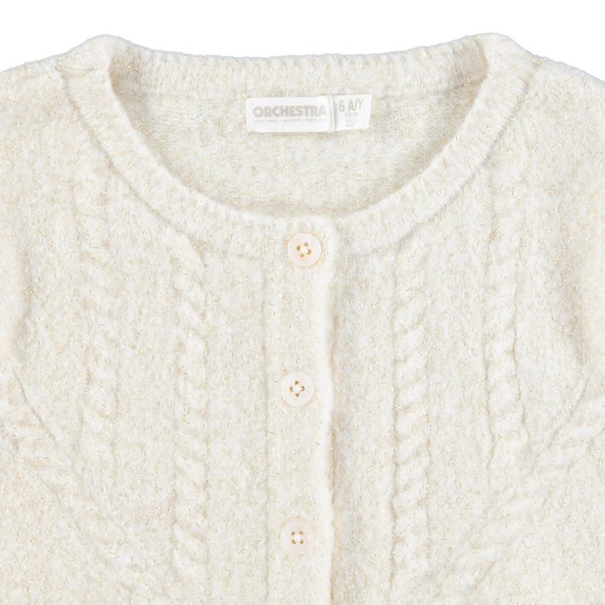 Πλεκτή ζακέτα με γυαλιστερό νήμα για μελανζέ όψη  