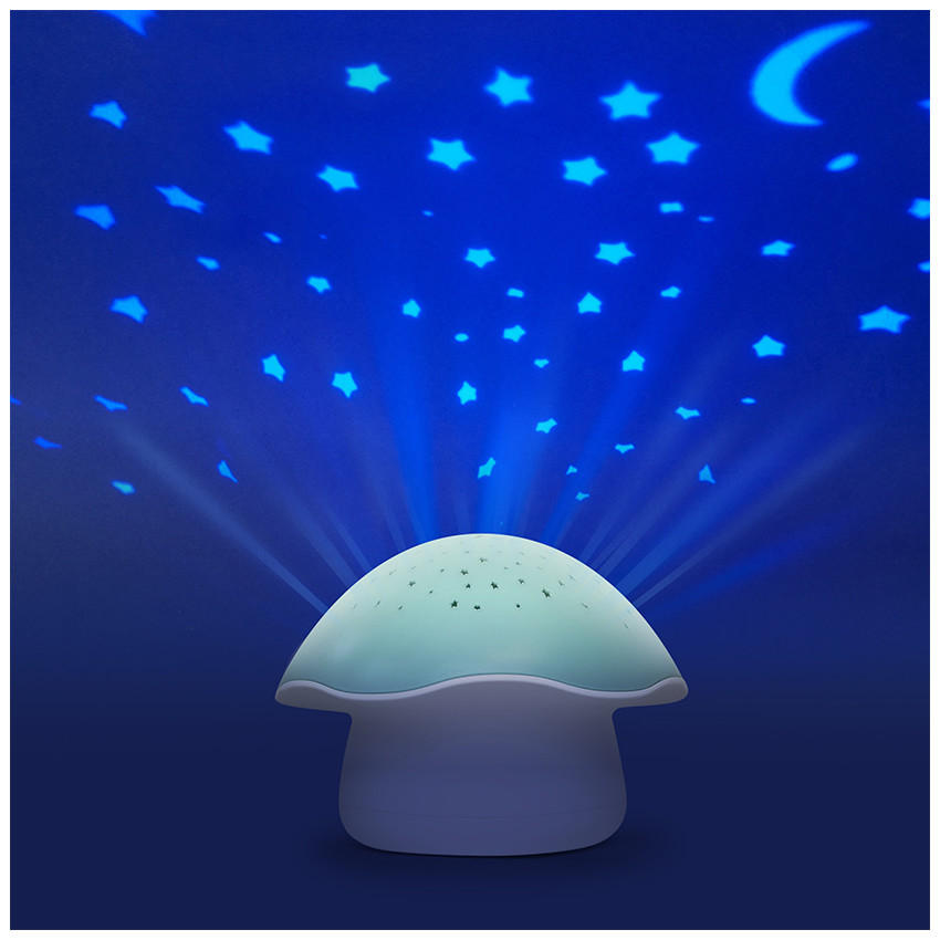 Veilleuse projecteur d'étoiles et musical Vert Champignon Vert 