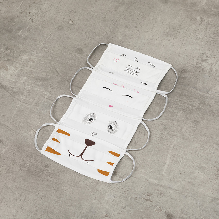 Σετ από 2 υφασμάτινες μάσκες για παιδιά με σχέδιο μονόκερου 