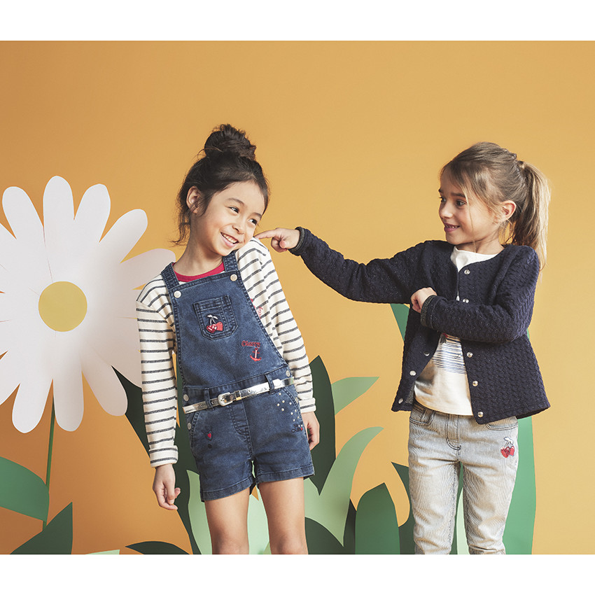 Ριγέ φούτερ από λεπτή φανέλα με καρδιά από κορδόνι 