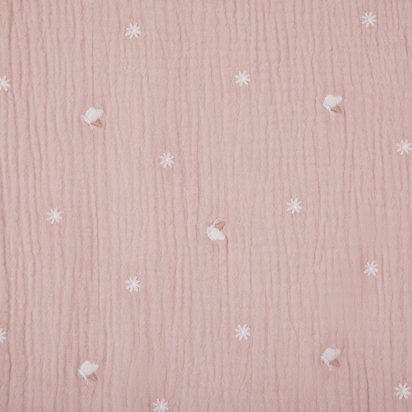 Κεντημένος υπνόσακος από διπλή γάζα TOG 2 Promenade Bucolique ροζ 