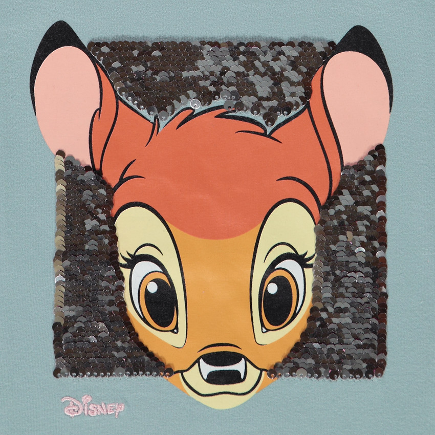 T-shirt manches longues print Bambi Disney en sequins magiques Main T-shirt manches longues print Bambi Disney en sequins magiques