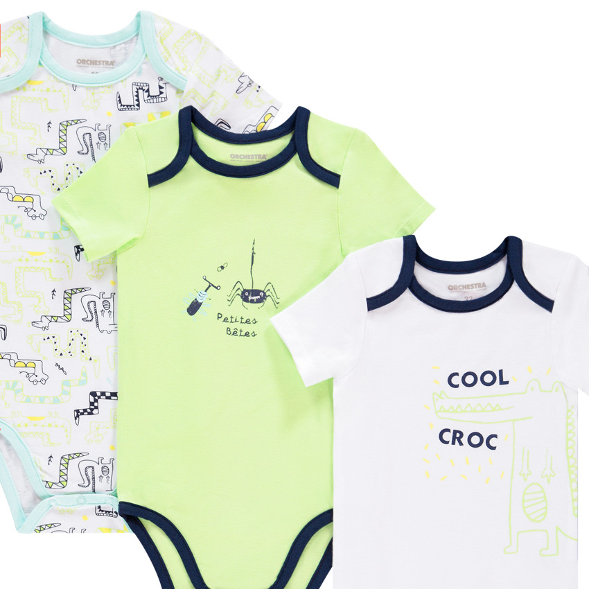 Σετ από 7 bodies κοντομάνικα για bebe αγόρι με σχέδιο 