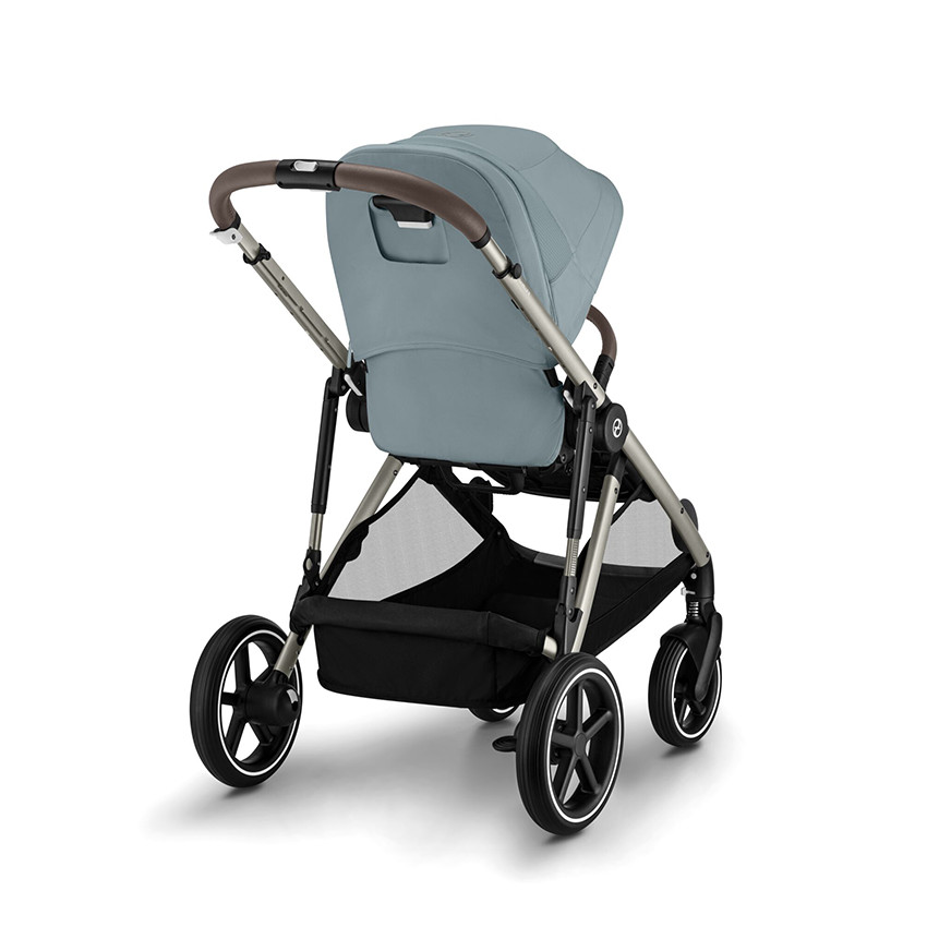 Διπλό καρότσι Gazelle S με panier σε χρώματα ταουπέ και μπλε καταιγίδας 
