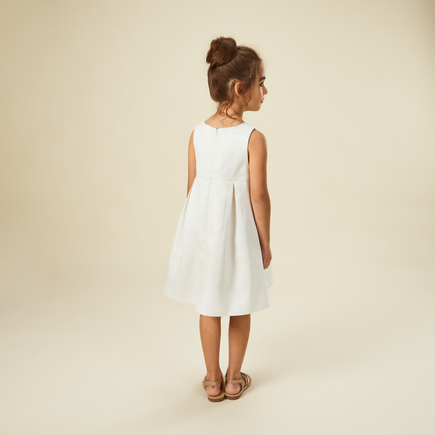 Robe de cérémonie en jacquard avec nœud pour fille 
