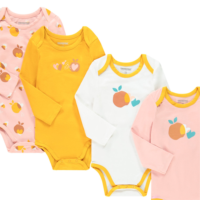 Σετ 7 bodies από οργανικό βαμβακι για μωρό κορίτσι 