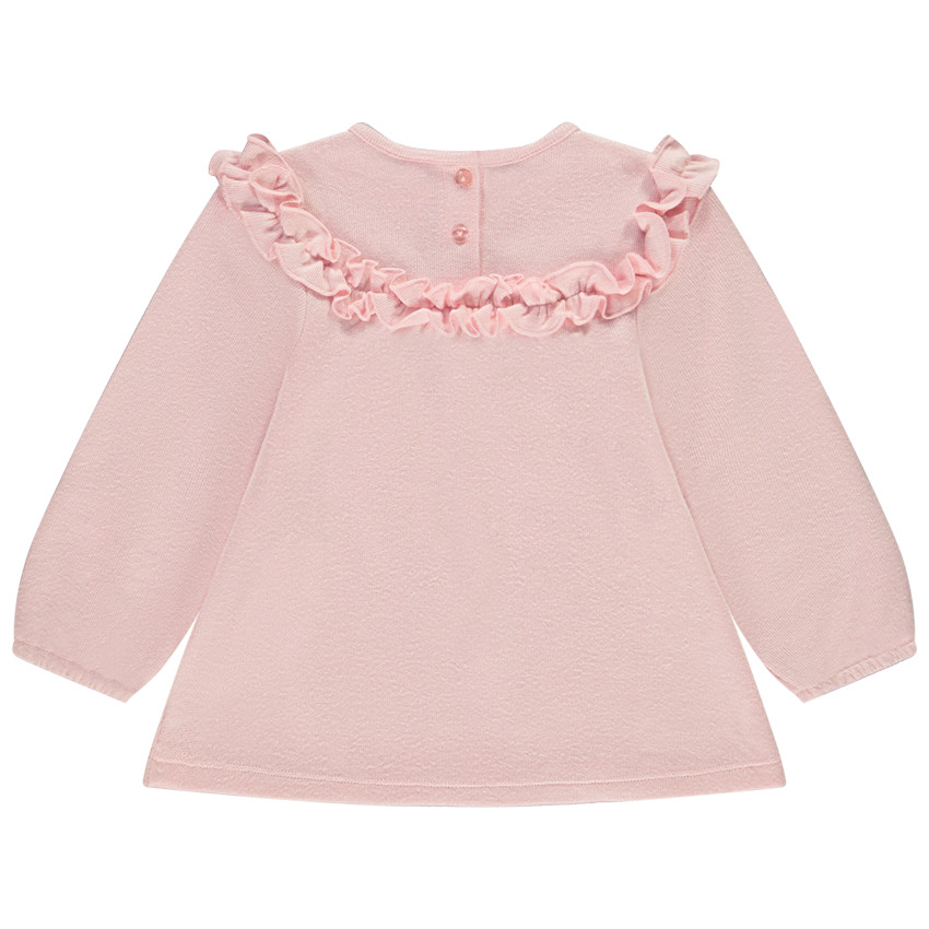 Τουνίκ μακρυμάνικο πλεκτό με βολάν για μπεμπέ κορίτσι 