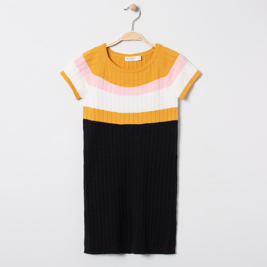 Φόρεμα κοντομάνικο πλεκτό για κορίτσι 