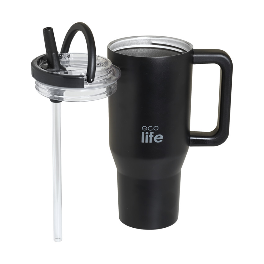 Ποτήρι Με 2 Λαβές Και Καπάκι 900Ml Rich Black 