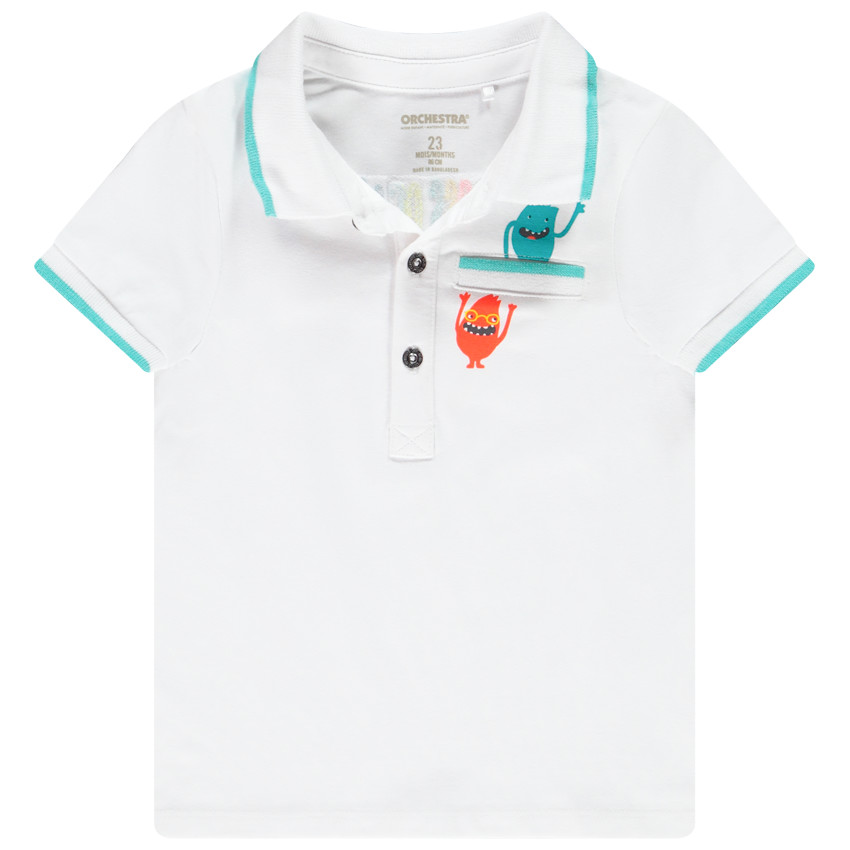 Polo κοντομάνικο σχέδιο τερατάκια για bebe αγόρι 