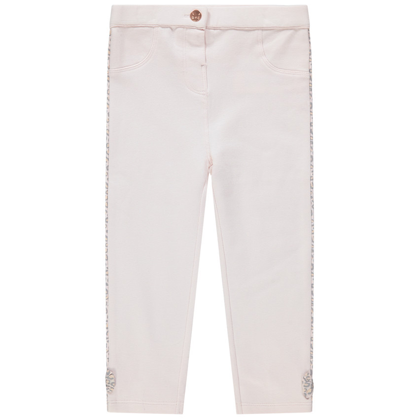 Jegging uni à  bandes léopard et petits noeuds 