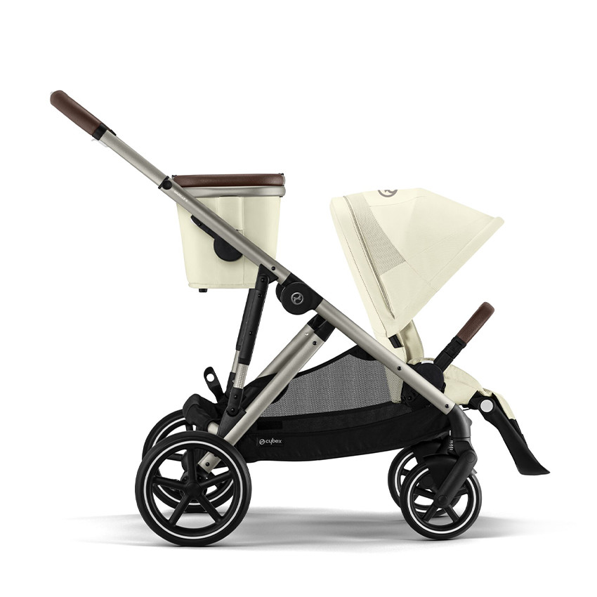 Καρότσι Gazelle S μονό/διπλό με στέλεχος σε χρώμα ταουπ και κάθισμα Seashell Beige 