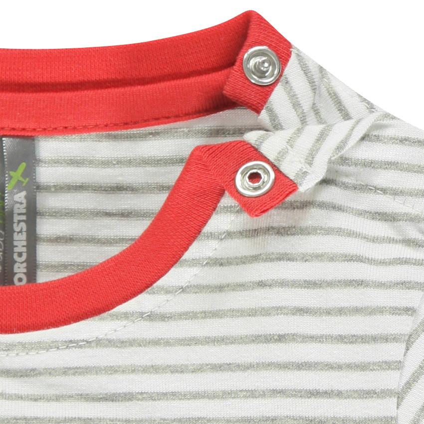 Tee-shirt rayé manches courtes avec zèbre printé 