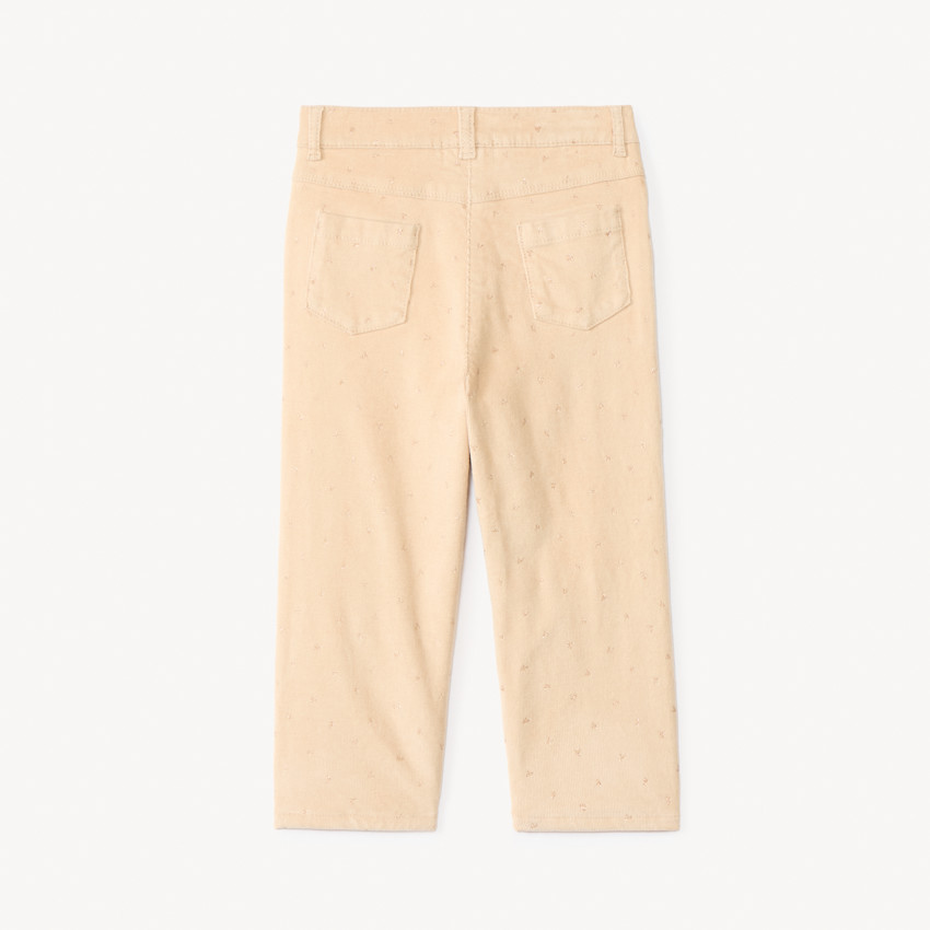 Pantalon velours doublé et imprimé cœur pour bébé fille  