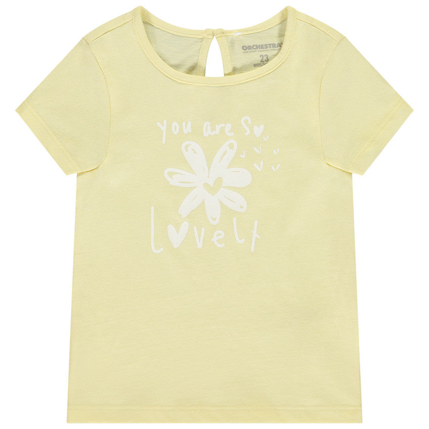 Κοντομάνικο μπλουζάκι με φαντεζί σχέδιο για bebe κορίτσι 