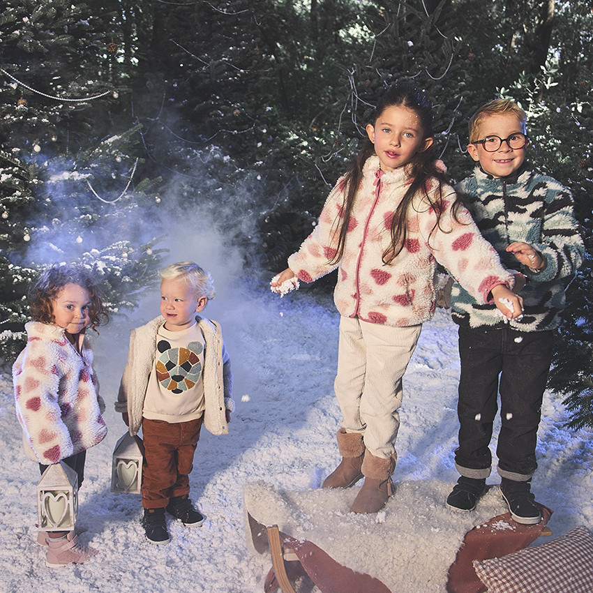 Ζακέτα πλεκτή με κουκούλα και επένδυση για μωρό αγόρι 