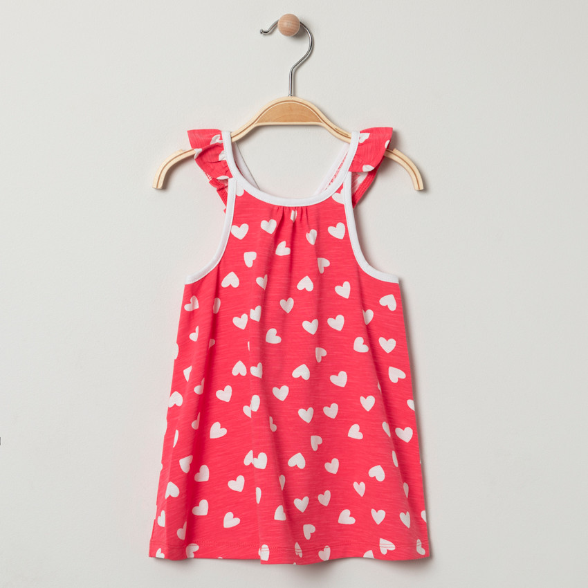 Φόρεμα με σχέδιο και τιράντες με βολάν για μωρό κορίτσι 