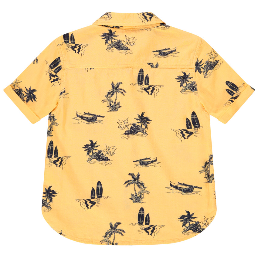 Chemise manches courtes imprimé surfs/palmiers/bateaux pour garçon 