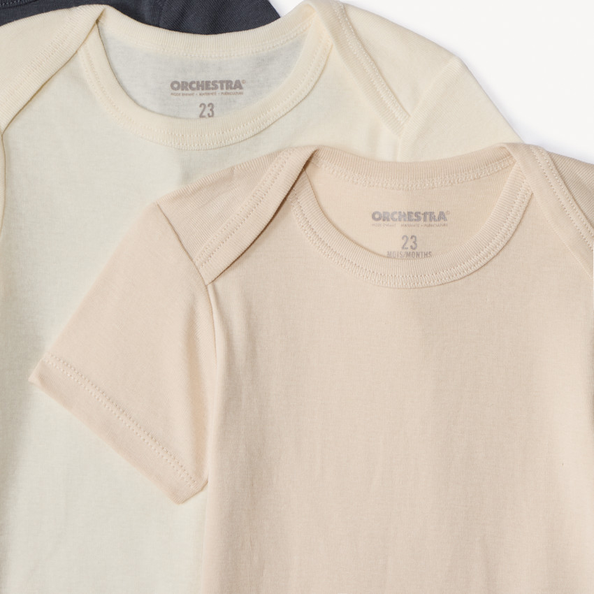 Σετ από 5 κοντομάνικα bodies μονόχρωμα για μωρό 