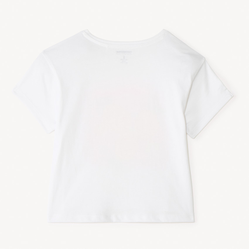 T-shirt κοριτσιού κοντομάνικο με σχέδιο 3D λεμόνι 