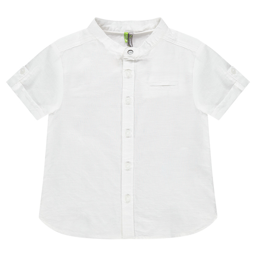 Κοντομάνικο βαμβακερό πουκάμισο με γιακά μάο  Additional Κοντομάνικο βαμβακερό πουκάμισο με γιακά μάο