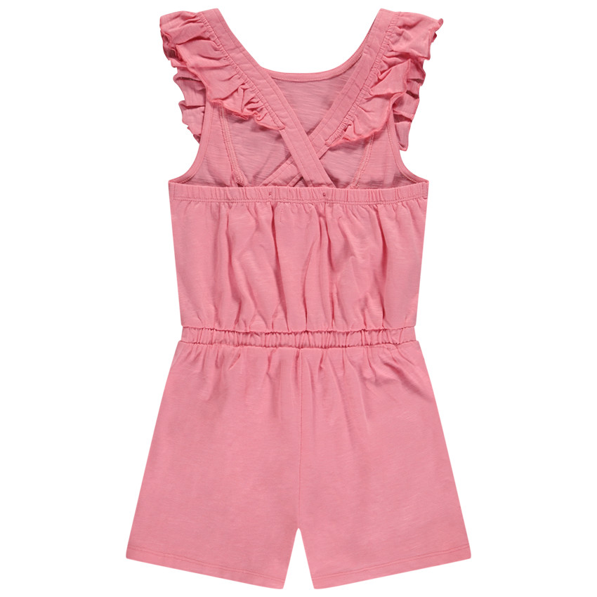 "Μονόχρωμο σορτς με ρυθμιζόμενες τιράντες στην πλάτη για κορίτσι" 