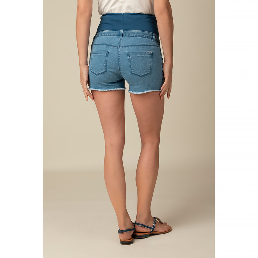 Short de grossesse en jean à bandeau haut 