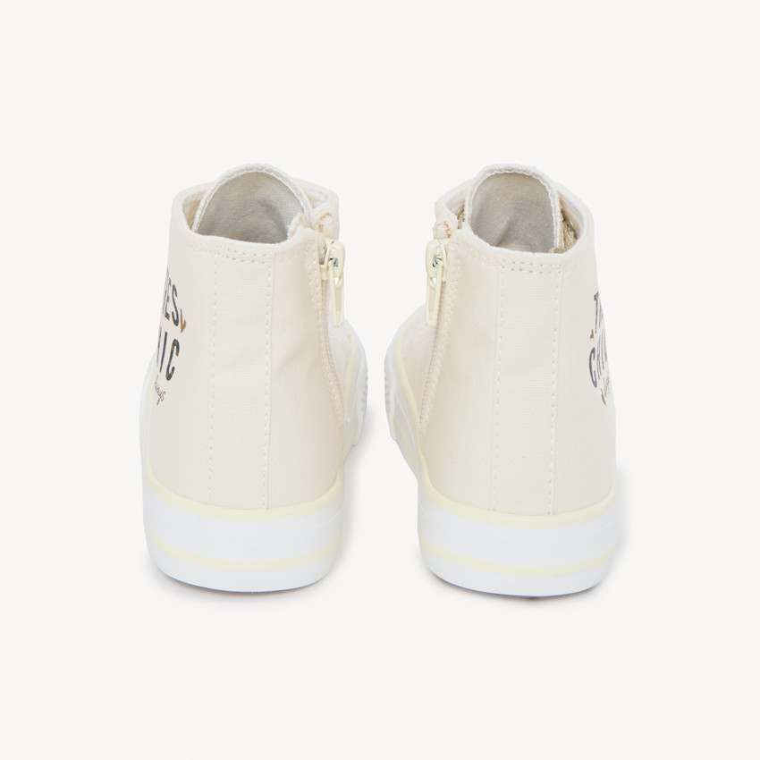 Αθλητικά παπούτσια ψηλά από πάνινο ύφασμα με φερμουάρ για κορίτσι 
