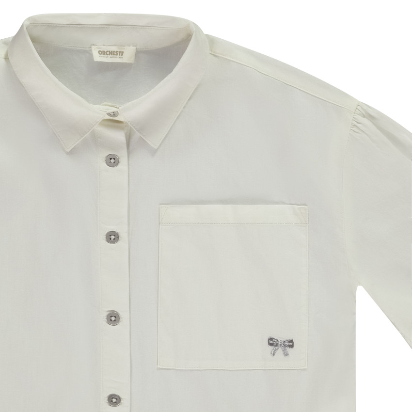 Κοντή πουκάμισο με φουσκωτά μανίκια για κορίτσι 