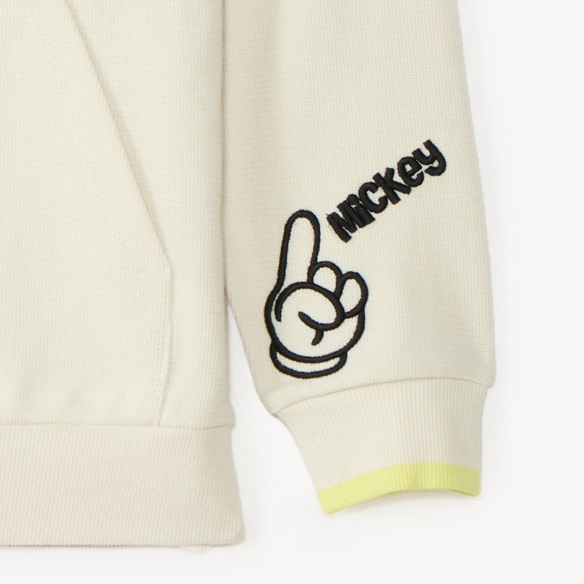 Μάλλινη μπλούζα με κουκούλα σε πικέ ύφανση Mickey Mouse για αγόρια 