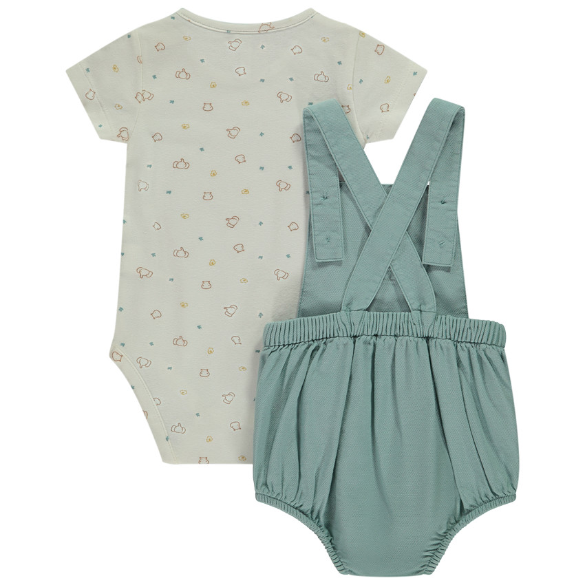 "Σετ 2 τμχ. με κεντημένη μπαρμποτέ για μωρό αγόρι" 