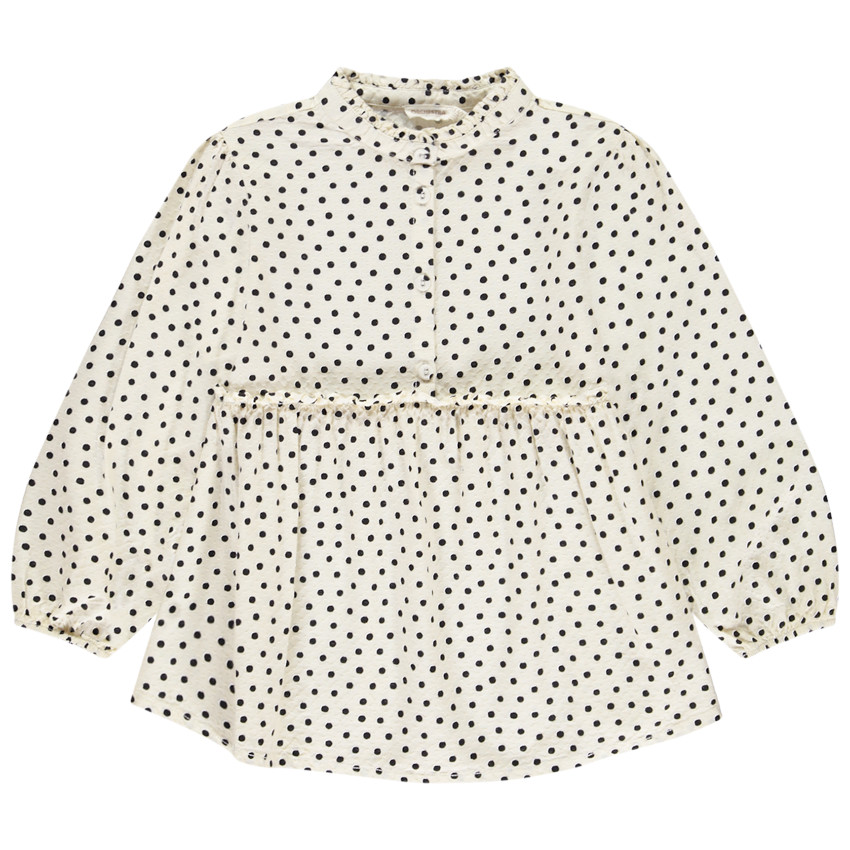 Tunique manches longues imprimé pois pour fille 