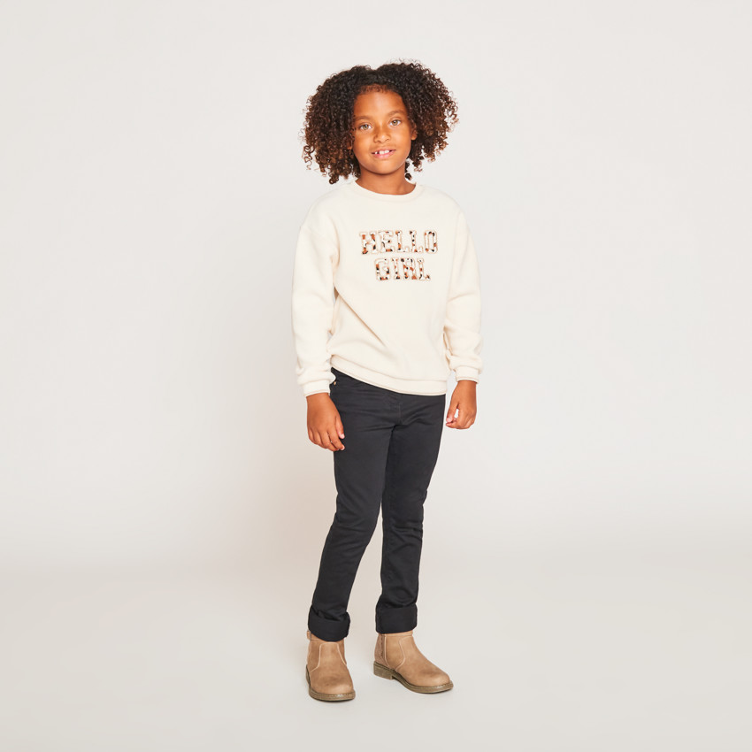 Φούτερ πολαρέ oversize με patchs Moucheté για κορίτσι 