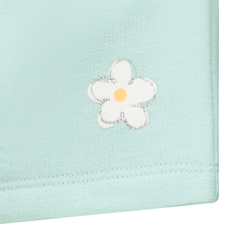 Σορτς από molleton με print λουλούδι για bebe κορίτσι 